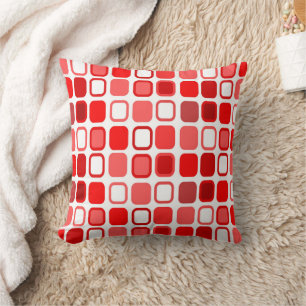 Rote Quadrate Design Kissen