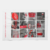 Rote Quadrate Geschirrtuch (Horizontal)