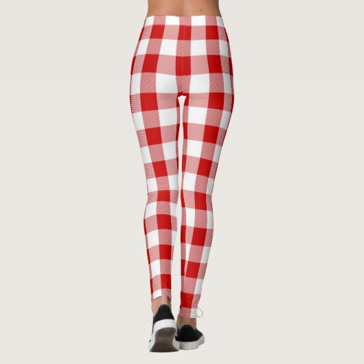 Rote Quadrate Leggings (Rückseite)