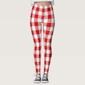 Rote Quadrate Leggings (Vorderseite)