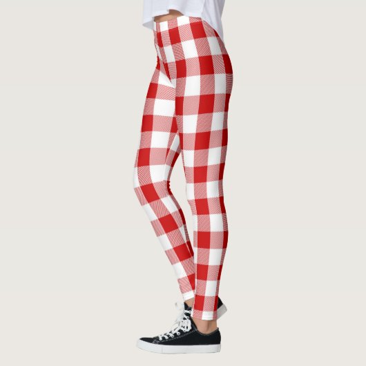 Rote Quadrate Leggings (Links)