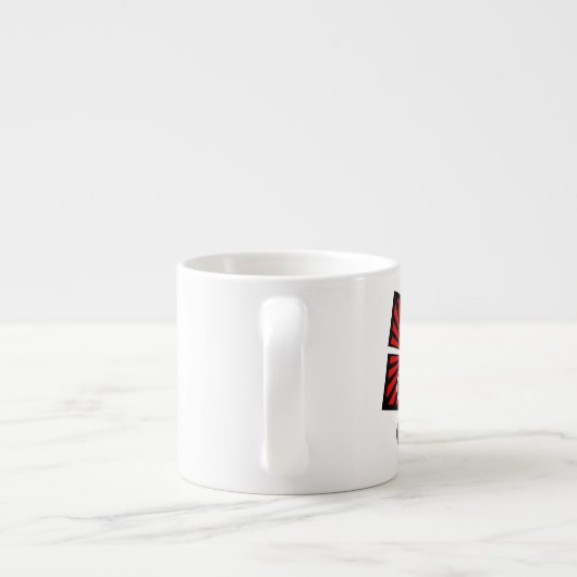 Rote Quadrate mit dem Text "Beams and Gray Ovals" Espressotasse (Rückseite)