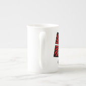 Rote Quadrate mit dem Text "Beams and Gray Ovals" Porzellantasse (Rückseite)