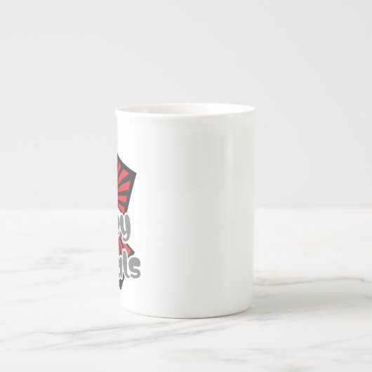 Rote Quadrate mit dem Text "Beams and Gray Ovals" Porzellantasse (Vorderseite)