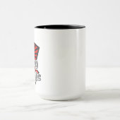 Rote Quadrate mit dem Text "Beams and Gray Ovals" Tasse (Zentrum)