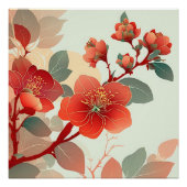 Rote Quinten blühen Poster (Vorderseite)