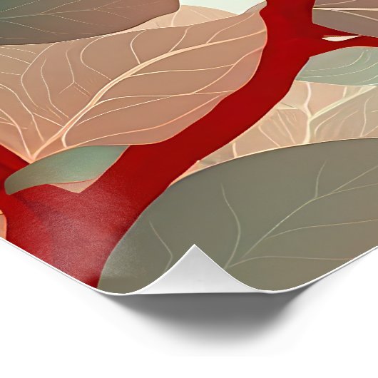 Rote Quinten blühen Poster (Ecke)