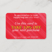 Rote Rabattkarte markieren (Rückseite)