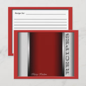 Rote, raffinierte Recipe Cards Postkarte (Vorne/Hinten)