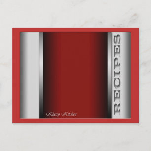 Rote, raffinierte Recipe Cards Postkarte