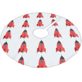 Rote Rakete Polyester Weihnachtsbaumdecke (Schrägansicht)