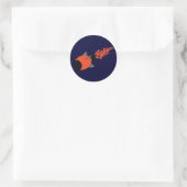 Rote Rakete Runder Aufkleber (Tasche)