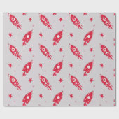 Rote Raketen Geschenkpapier (Flach)
