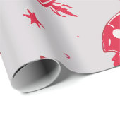 Rote Raketen Geschenkpapier (Rolleneckpunkt)