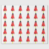 Rote Raketenexplosion aus Geschenkpapier (Flach)