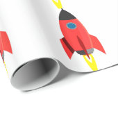 Rote Raketenexplosion aus Geschenkpapier (Rolleneckpunkt)