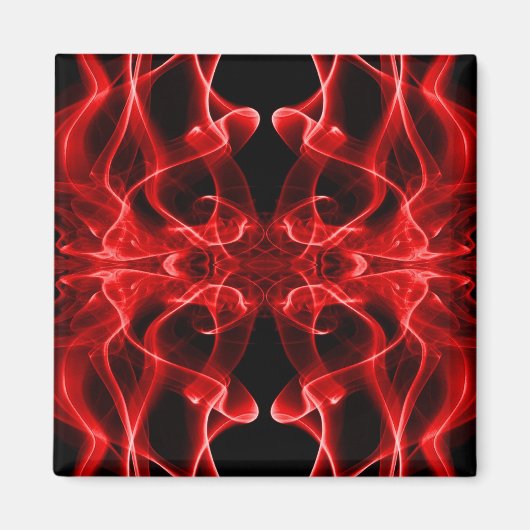 Rote Rauchwolken auf schwarz Magnet (Vorne)