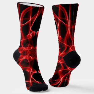 Rote Rauchwolken auf schwarz Socken