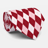 Rote Raute Crimson Pink Kleine Diamantform Krawatte (Gerollt)