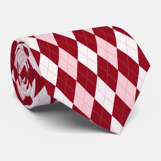 Rote Raute Crimson Pink Kleine Diamantform Krawatte (Gerollt)