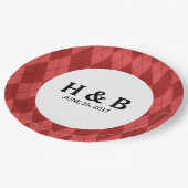 Rote Raute Hochzeitspapier-Teller Pappteller (Schrägansicht)