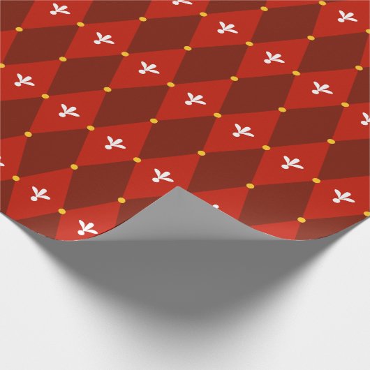 Rote Raute oder Diamantmotif Geschenkpapier (Ecke)