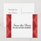 Rote Raute Save the Date Postkarte (Vorne/Hinten)