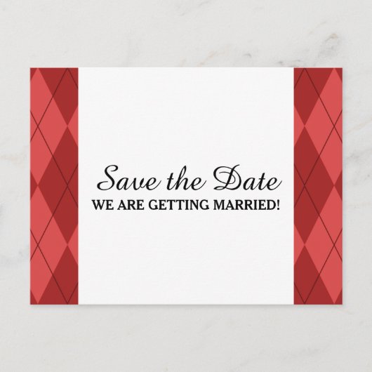 Rote Raute Save the Date Postkarte (Vorderseite)