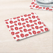 Rote Rechteckiger Pappuntersetzer (angewinkelt)