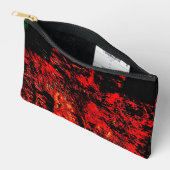 Rote recycelte Cut-Sew-Tasche, dunkle abstrakte Te Zubehörtasche (Offen)