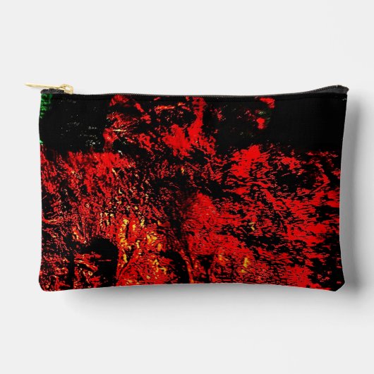 Rote recycelte Cut-Sew-Tasche, dunkle abstrakte Te Zubehörtasche (Vorderseite)