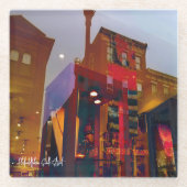 Rote Reflektionen auf den Straßen von Philadelphia Glasuntersetzer (Vorderseite)