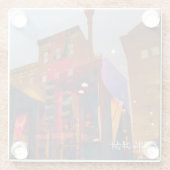 Rote Reflektionen auf den Straßen von Philadelphia Glasuntersetzer (Rückseite)