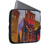 Rote Reflexionen auf den Straßen Philadelphias Laptopschutzhülle (Vorne Rechts)