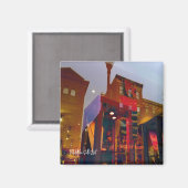 Rote Reflexionen auf den Straßen von Philadelphia Magnet (Vorderseite/Rückseite)