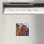 Rote Reflexionen auf den Straßen von Philadelphia Magnet (In Situ (Geschirrspüler))