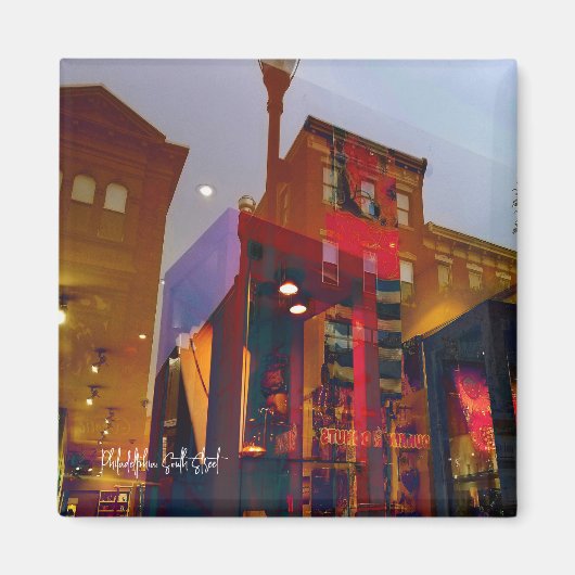 Rote Reflexionen auf den Straßen von Philadelphia Magnet (Vorne)