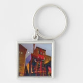 Rote Reflexionen auf den Straßen von Philadelphia Schlüsselanhänger (Vorne)