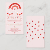 Rote Regenbogen-Babyparty Begleitkarte (Vorne/Hinten)