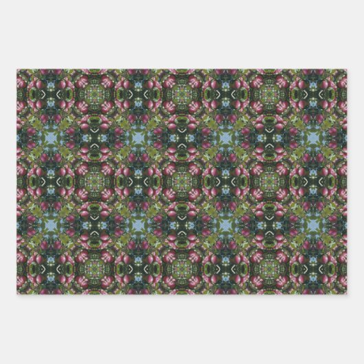 Rote reife Äpfel auf Baumkaleidoskop Geschenkpapier Set (Vorderseite 2)