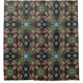 Rote reifen Äpfel auf Baum Abstrakte Kunst Duschvorhang (Vorderseite)