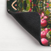 Rote reifen Äpfel auf Baum Abstrakte Natur Kunst Mousepad (Ecke)