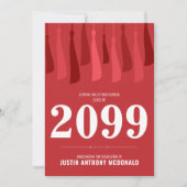 Rote Reihe von Tassels Foto Abschluss Einladung (Vorderseite)