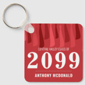 Rote Reihe von Tassels Foto Abschluss Schlüsselanh Schlüsselanhänger (Vorderseite)