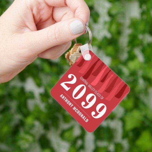 Rote Reihe von Tassels Foto Abschluss Schlüsselanh Schlüsselanhänger (Hand)