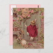 Rote Reithocken an der Tür Postkarte (Vorne/Hinten)