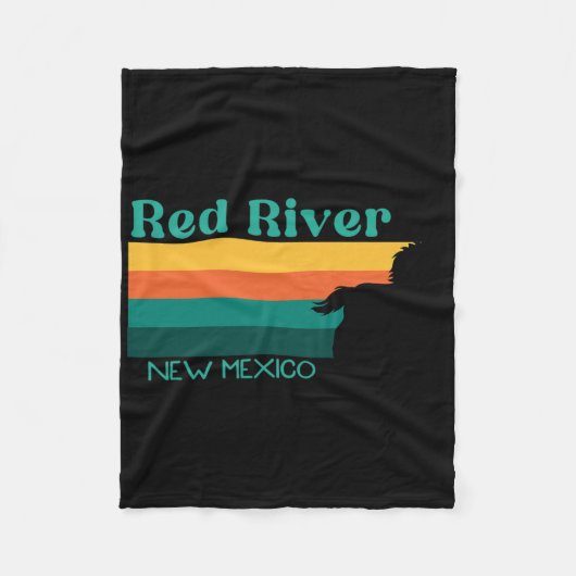 Rote Reitweg 70er Retro New Mex Fleecedecke (Vorderseite)