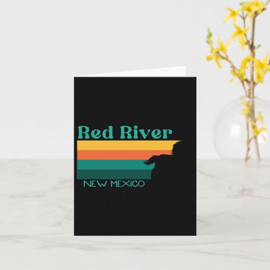 Rote Reitweg 70er Retro New Mex Karte (Gelbe Blume)