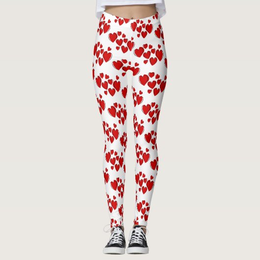 Rote reizende Harts Leggings (Vorderseite)
