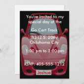 Rote Rennwagen Geburtstagseinladung Einladung (Vorne/Hinten)